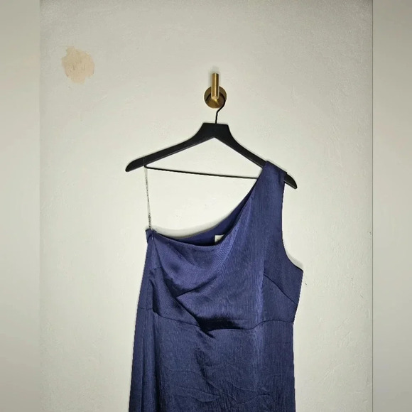 SACHIN & BABI  Chlesea One- Shoulder Gown in Deep Cobalt , Missing Bow - Picture 3 of 7